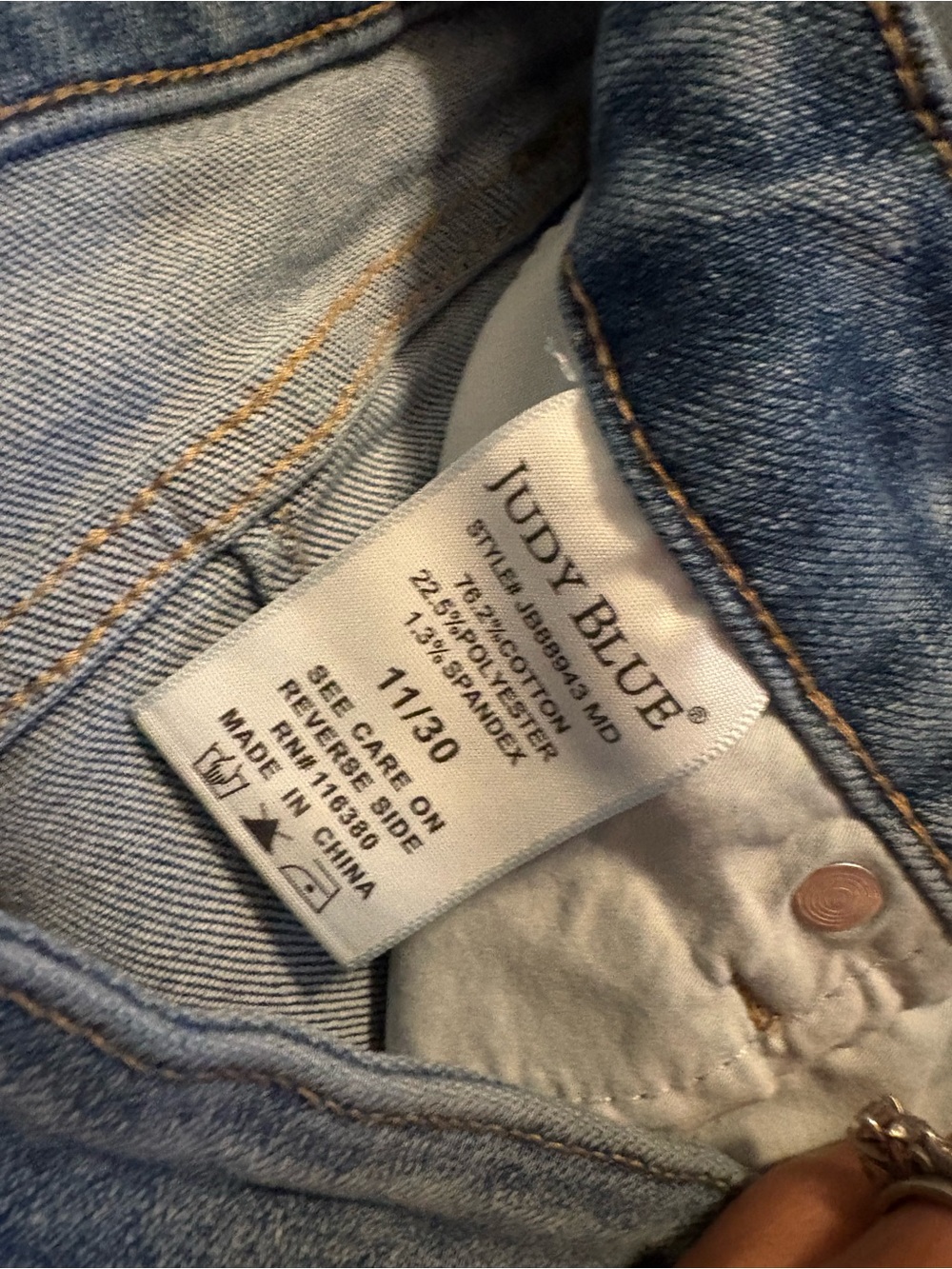 Judy Blue Straight Fit Jeans Size 11/30 Light Wash High Rise Straight Leg (1184) - Picture 6 of 10